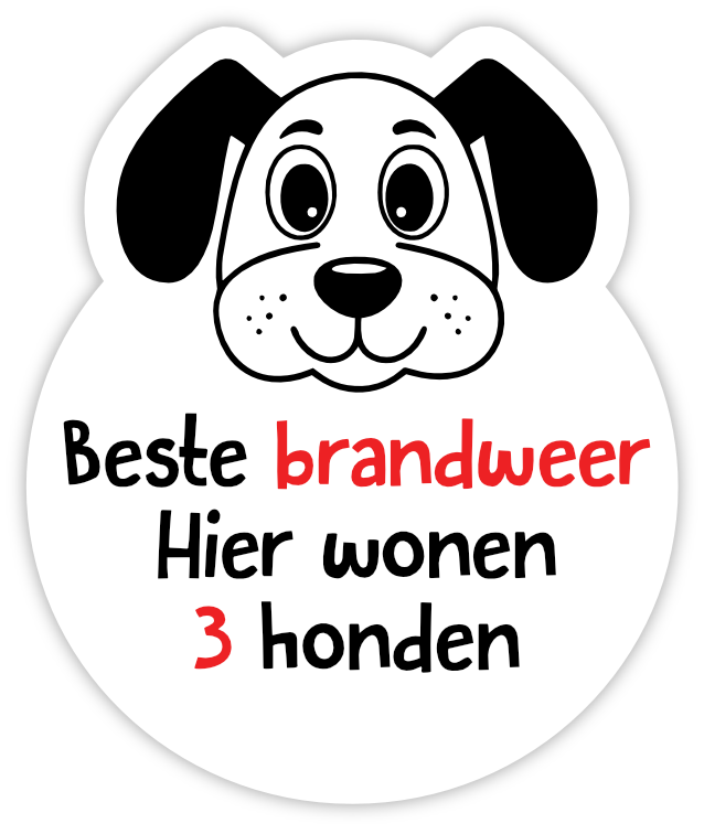 Brandweer 3 honden in huis