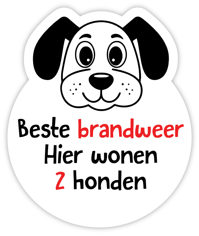 Brandweer 2 honden in huis